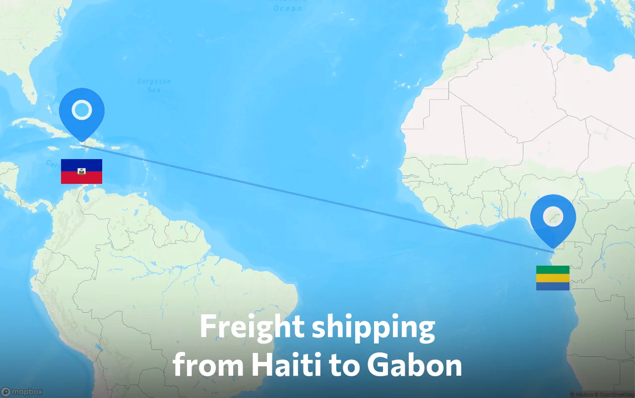 Shipping route from Haiti to Gabon
