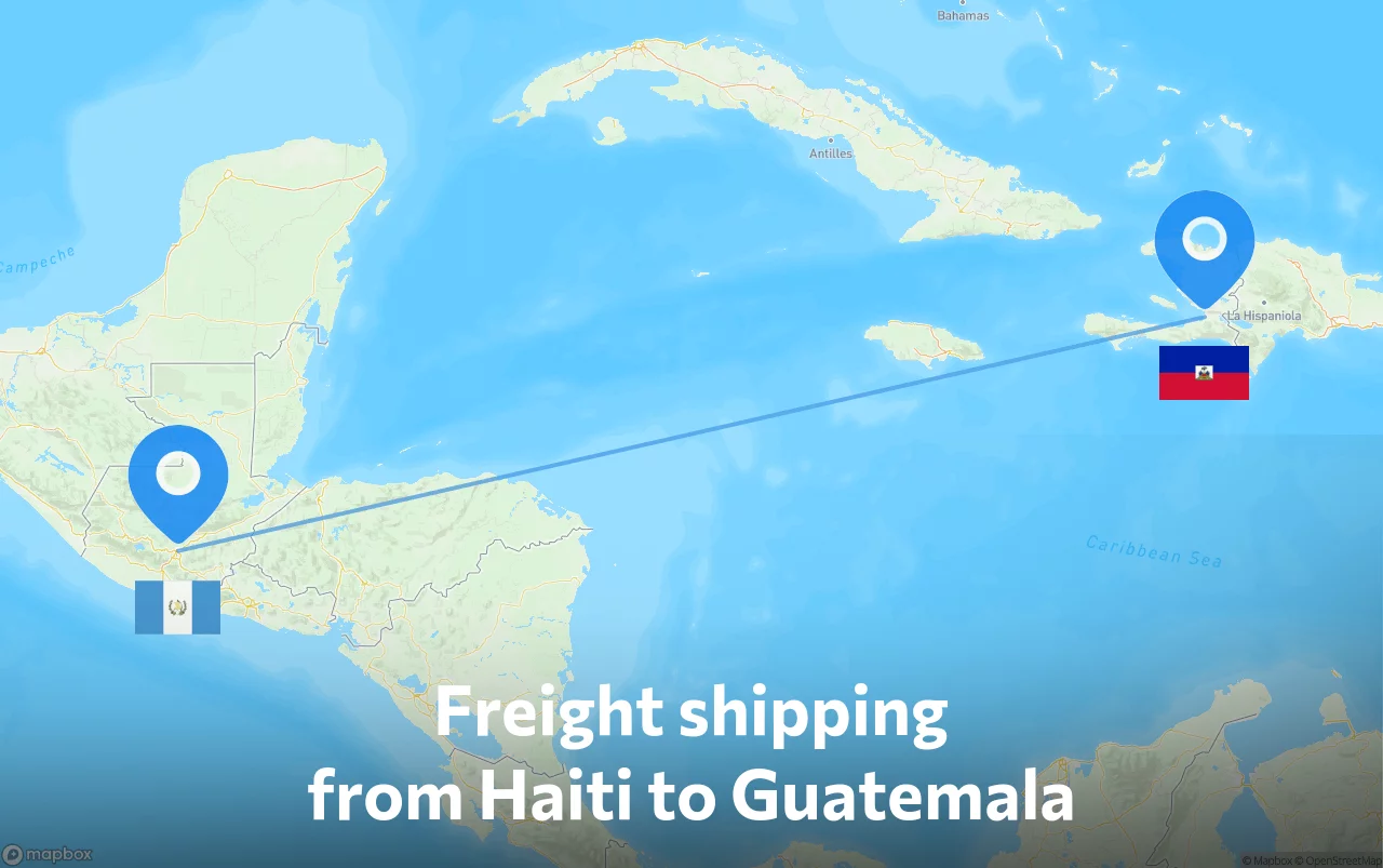 Shipping route from Haiti to Guatemala
