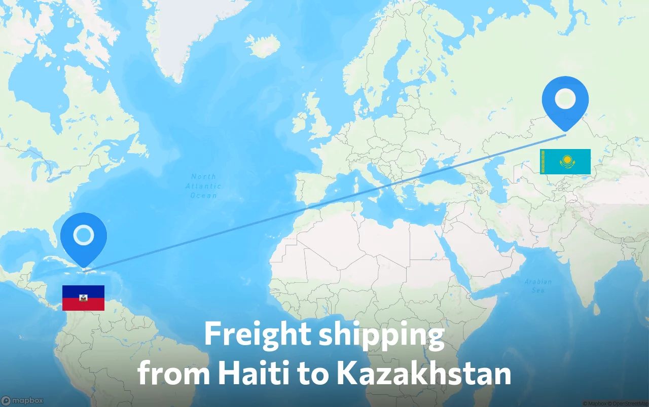 Shipping route from Haiti to Kazakhstan