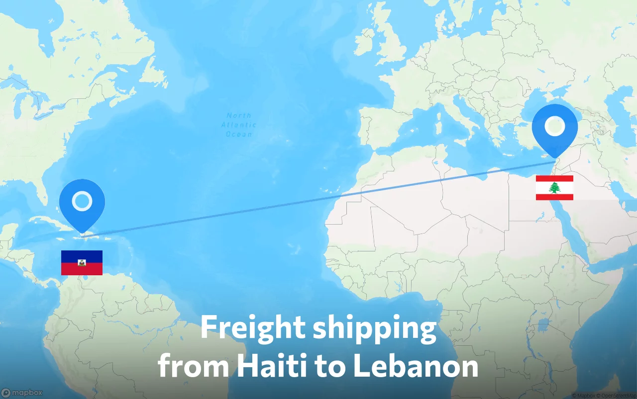 Shipping route from Haiti to Lebanon