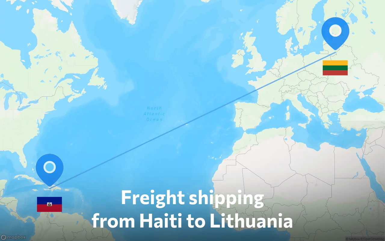 Shipping route from Haiti to Lithuania