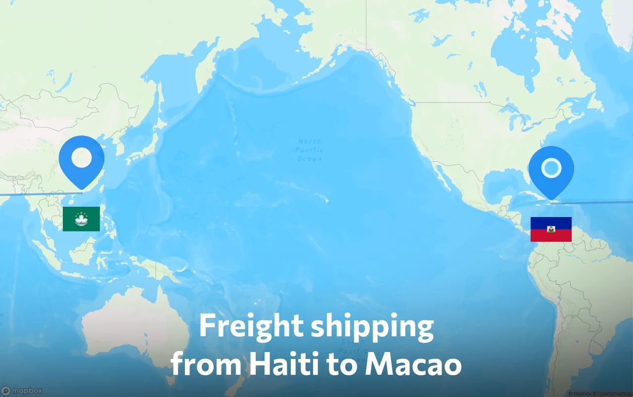 Shipping route from Haiti to Macao