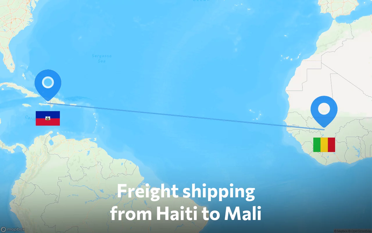Shipping route from Haiti to Mali