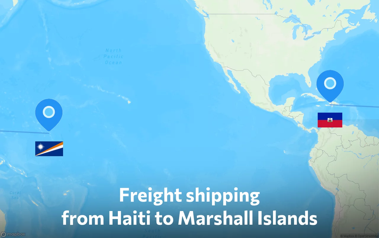 Shipping route from Haiti to Marshall Islands