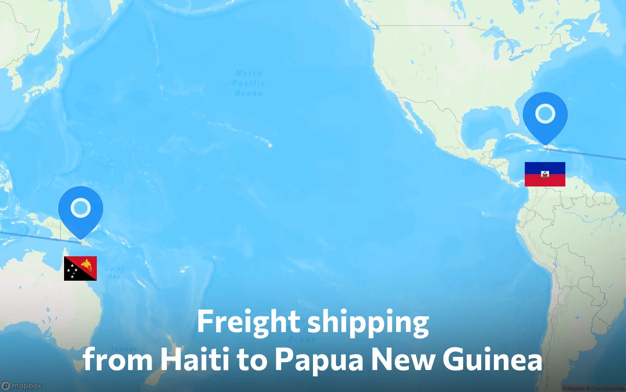 Shipping route from Haiti to Papua New Guinea