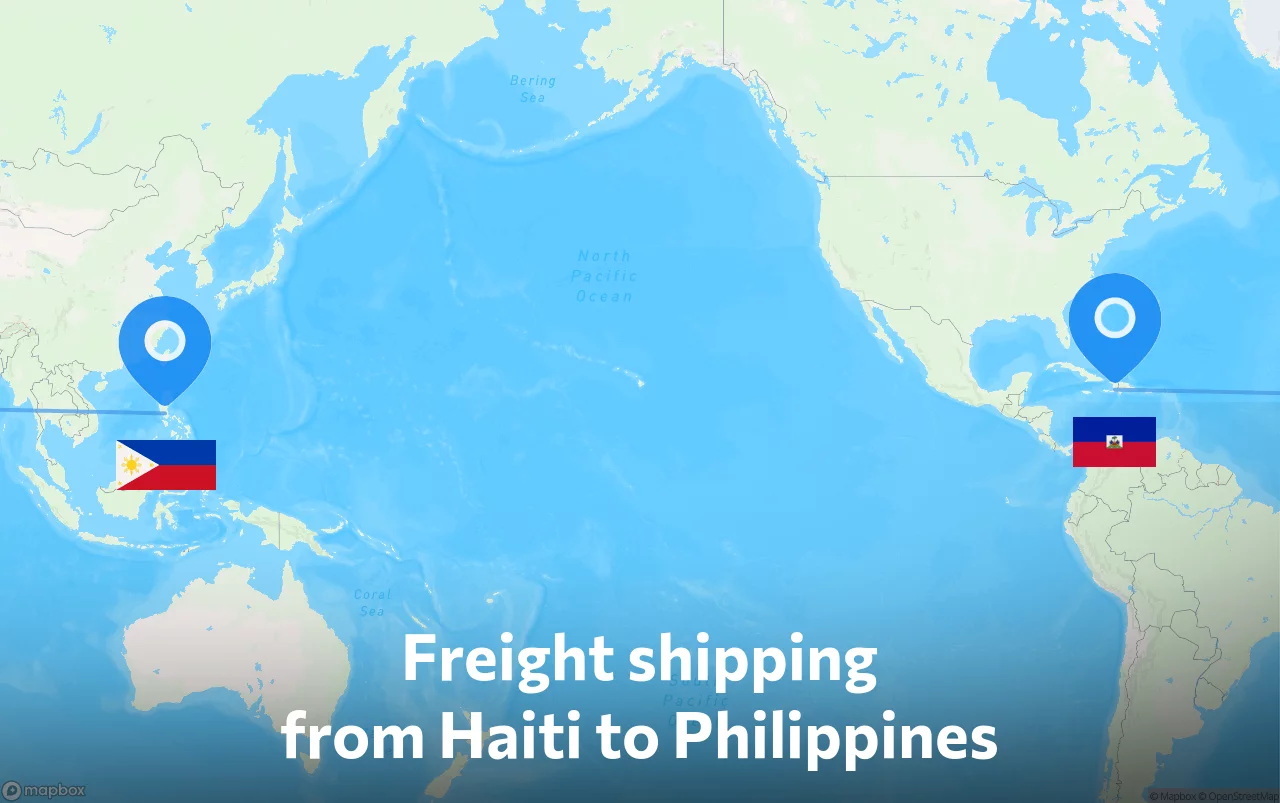 Shipping route from Haiti to Philippines