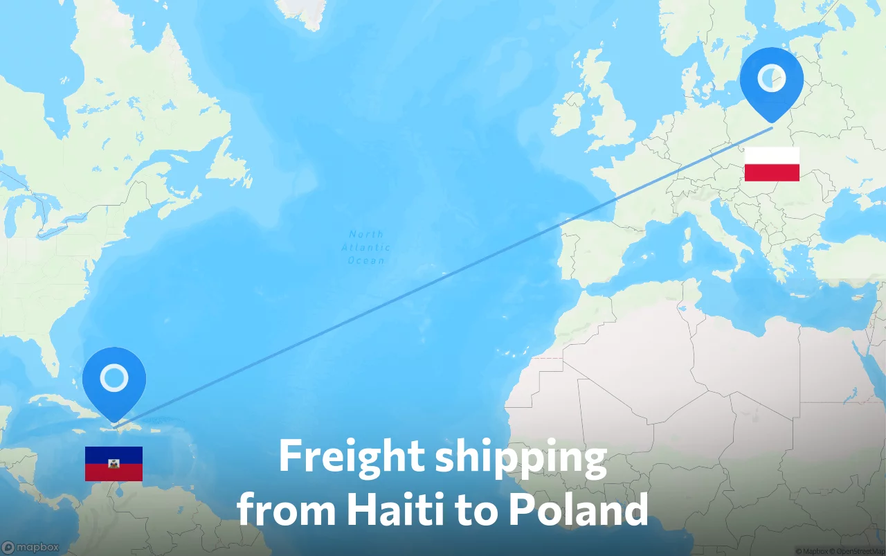Shipping route from Haiti to Poland