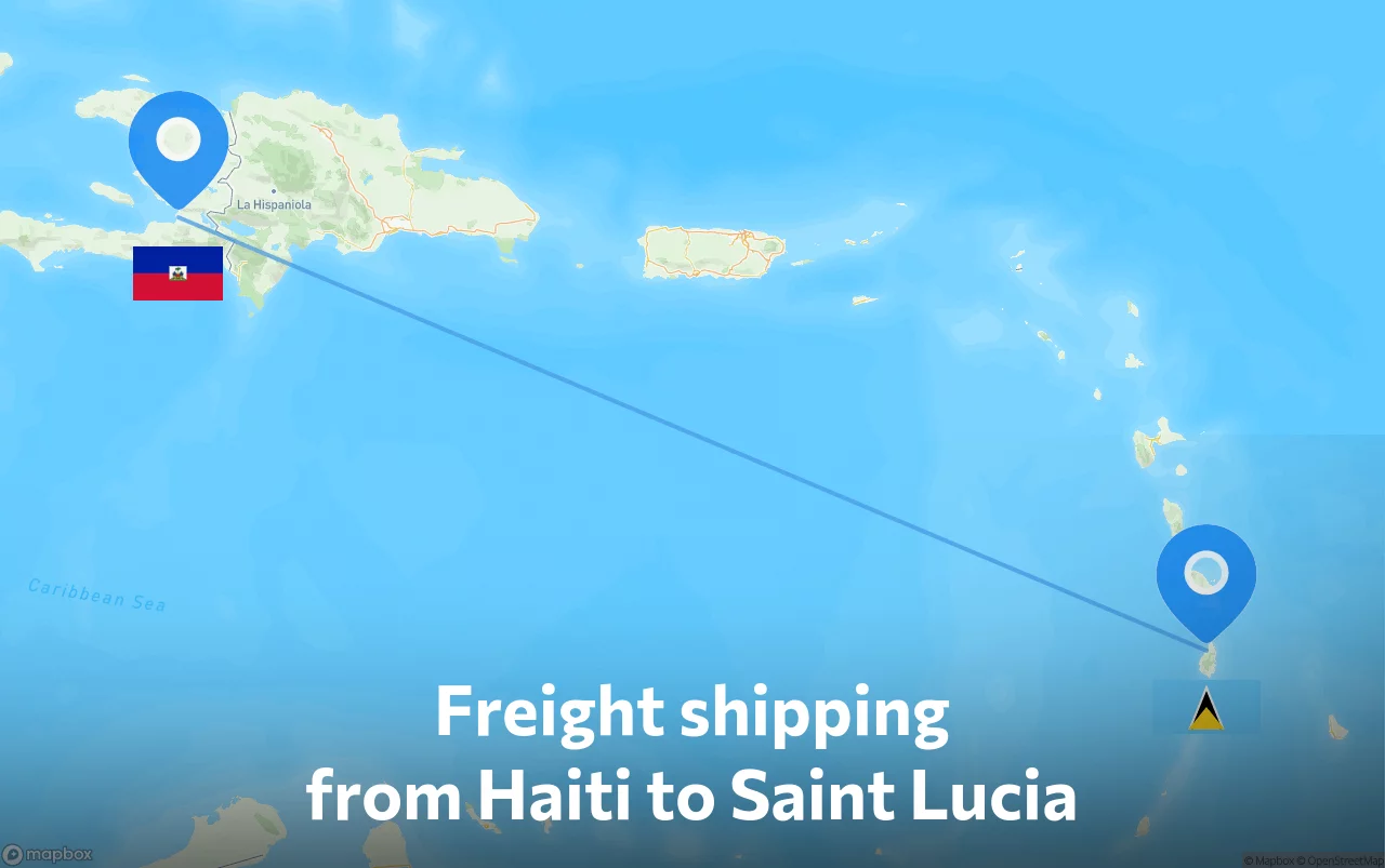 Shipping route from Haiti to Saint Lucia