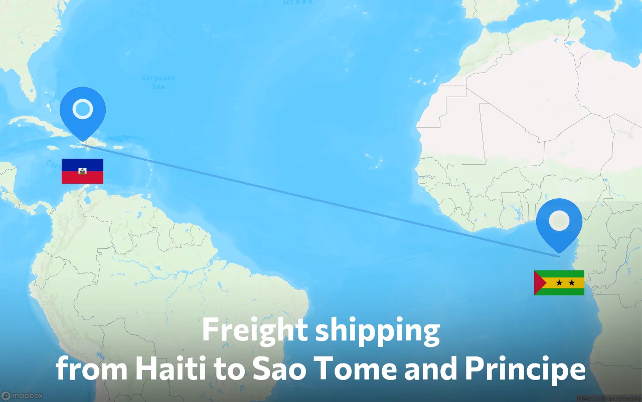 Shipping route from Haiti to Sao Tome and Principe