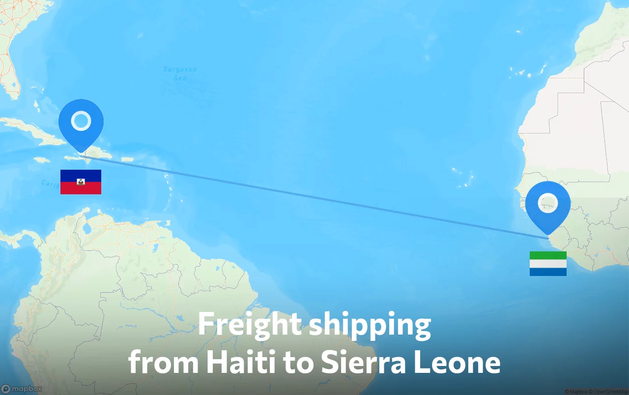 Shipping route from Haiti to Sierra Leone