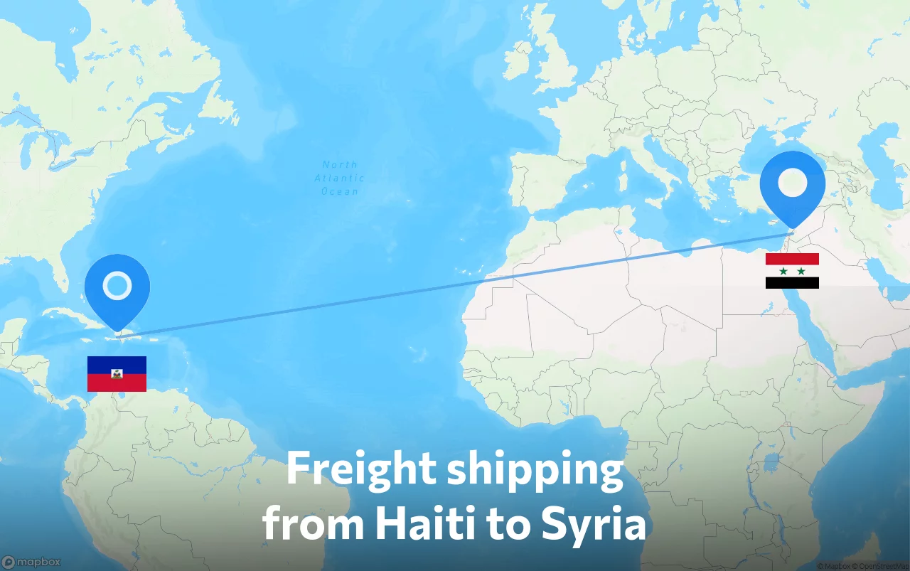 Shipping route from Haiti to Syria
