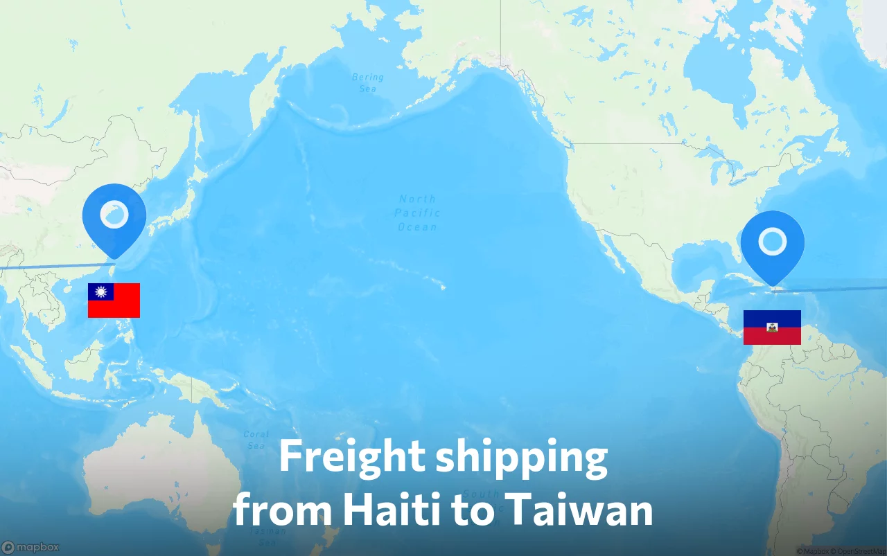 Shipping route from Haiti to Taiwan