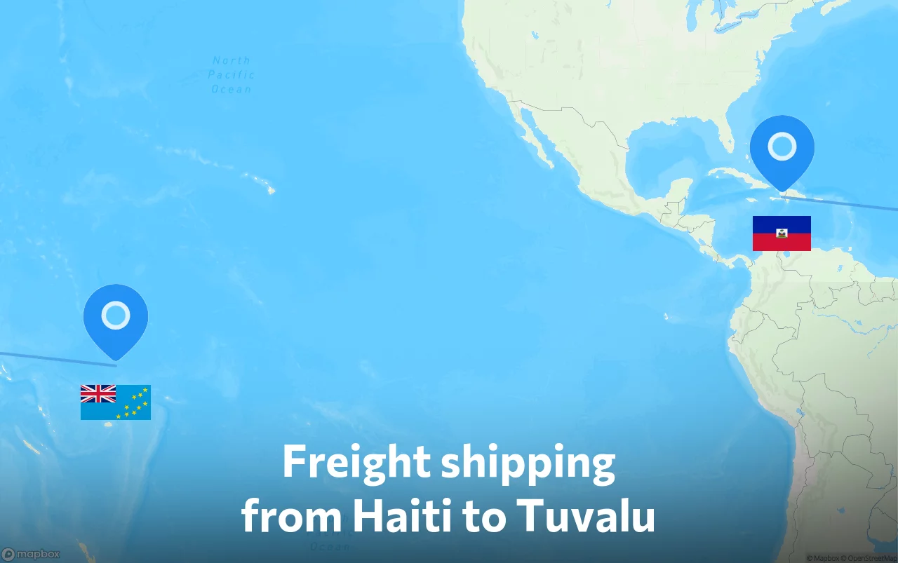 Shipping route from Haiti to Tuvalu
