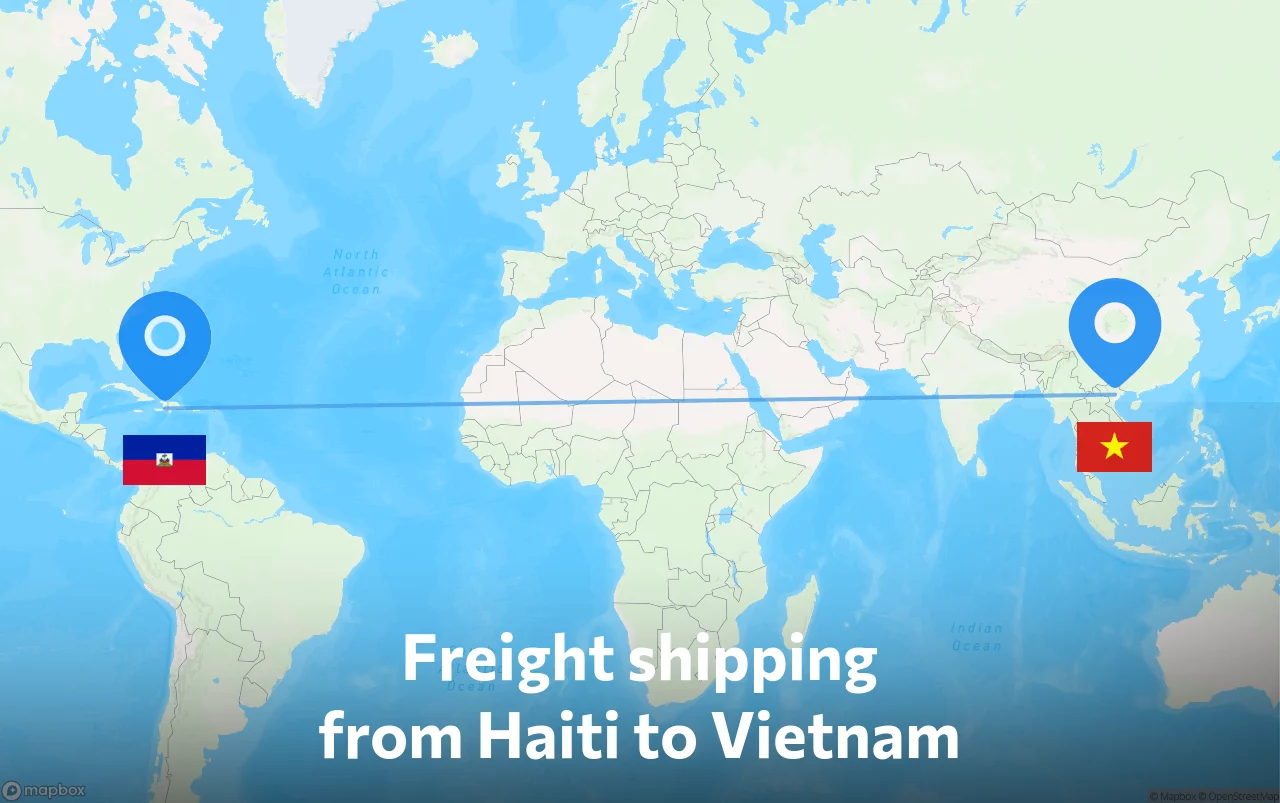 Shipping route from Haiti to Vietnam