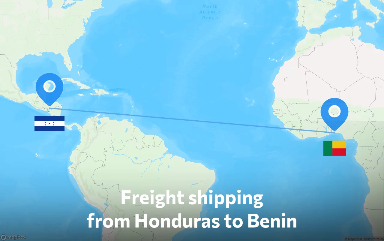 Shipping route from Honduras to Benin