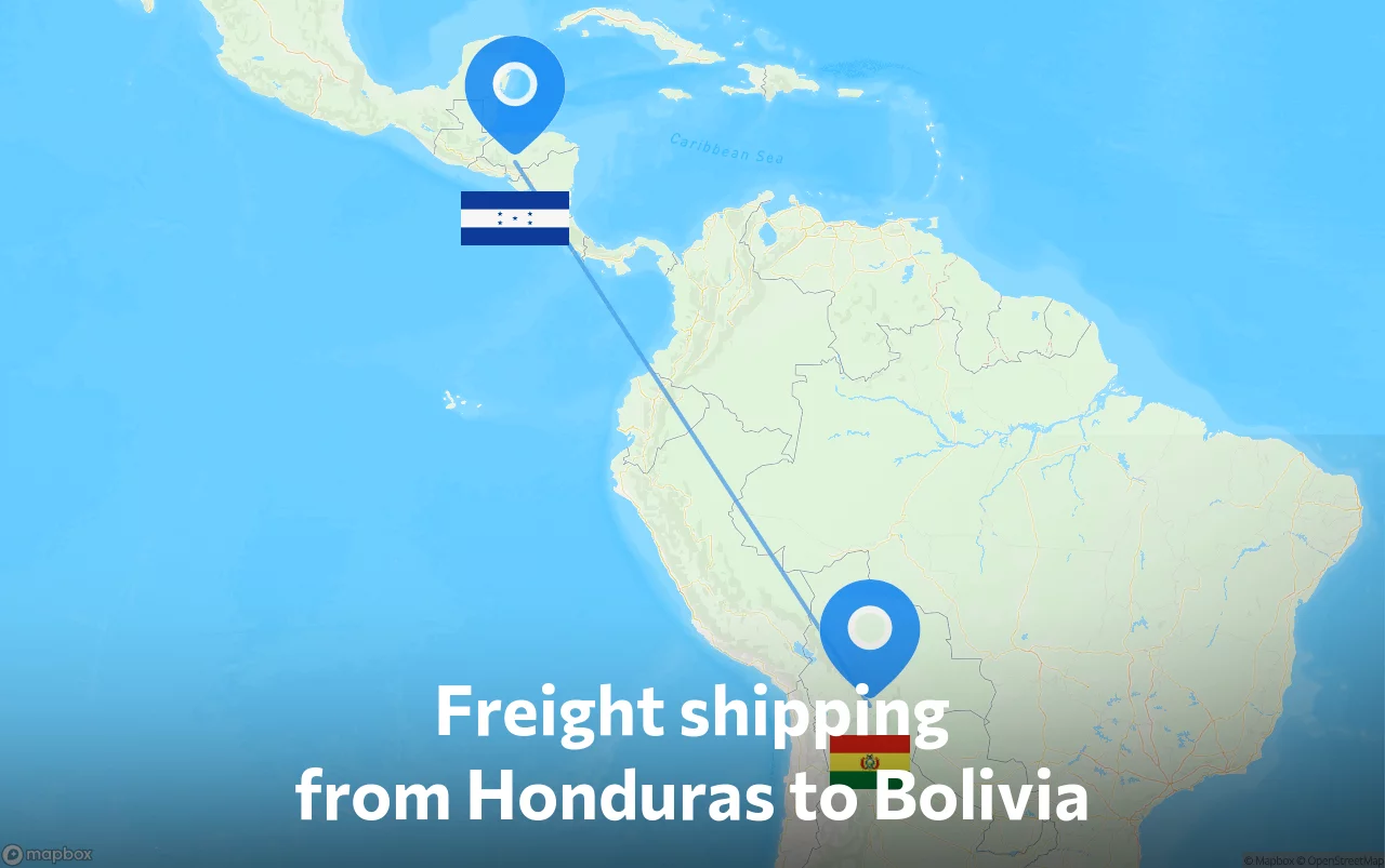Shipping route from Honduras to Bolivia