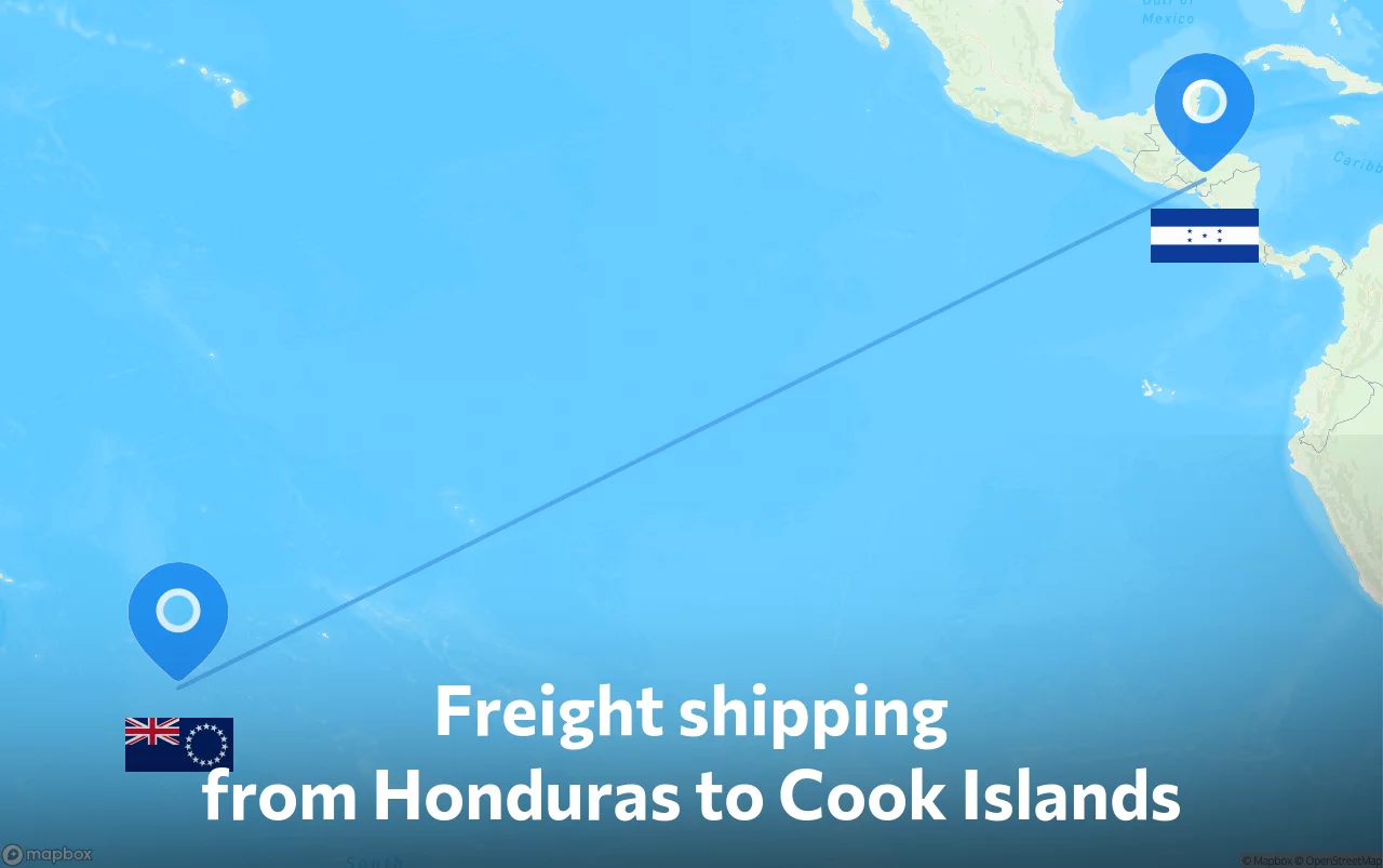 Shipping route from Honduras to Cook Islands