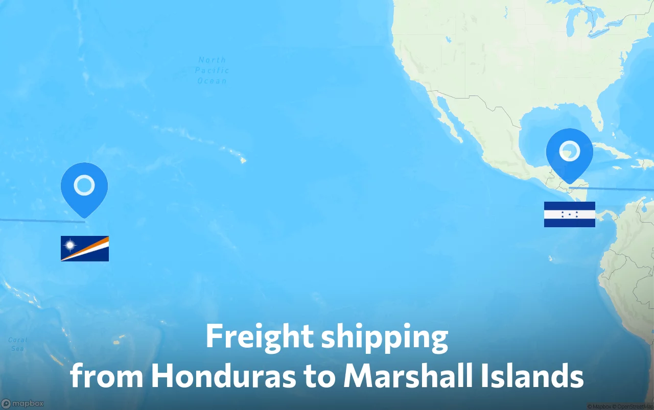 Shipping route from Honduras to Marshall Islands