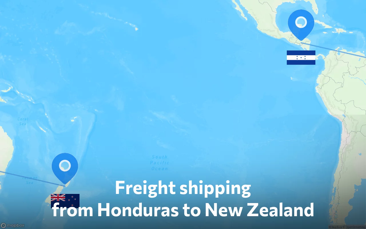 Shipping route from Honduras to New Zealand