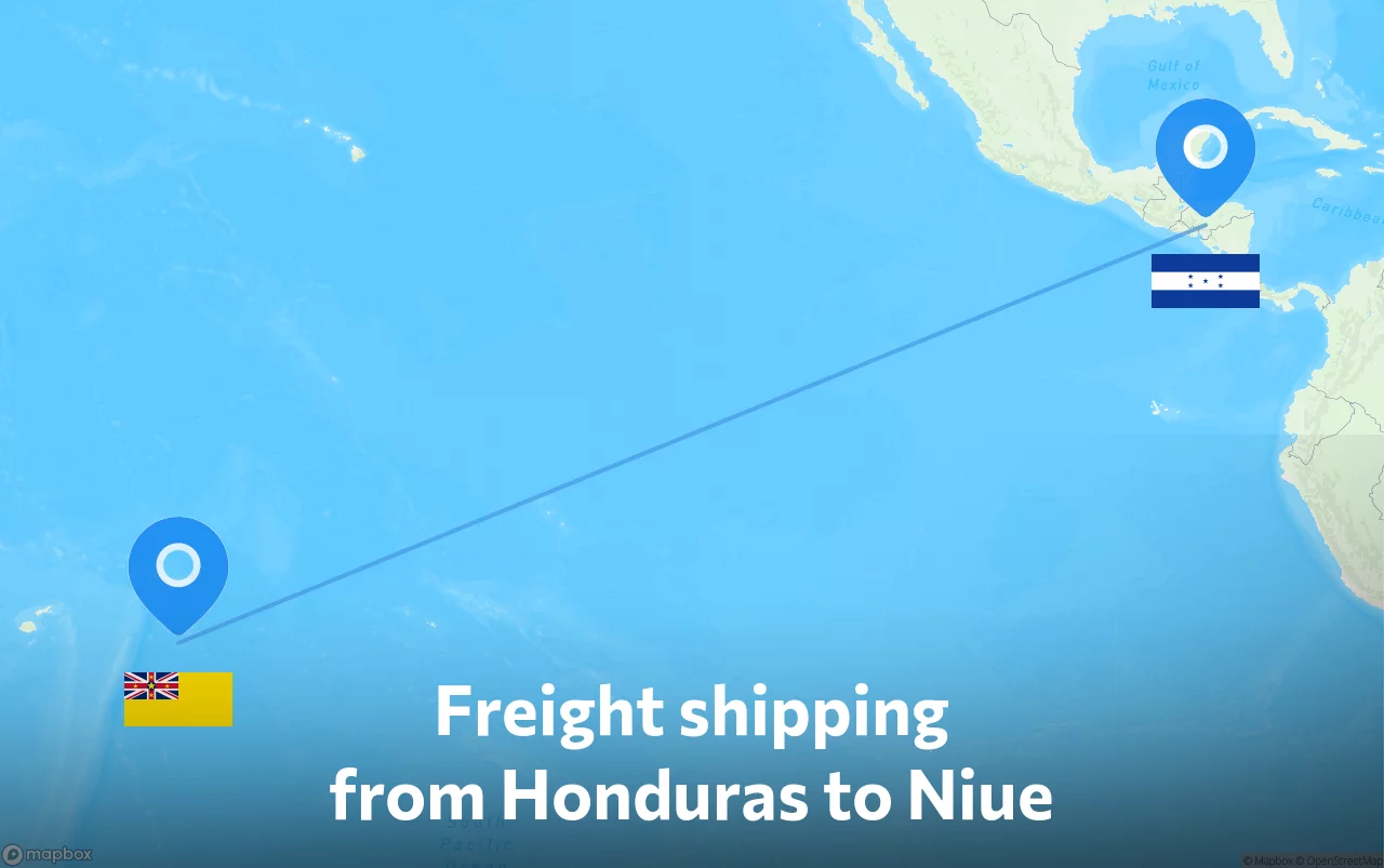 Shipping route from Honduras to Niue