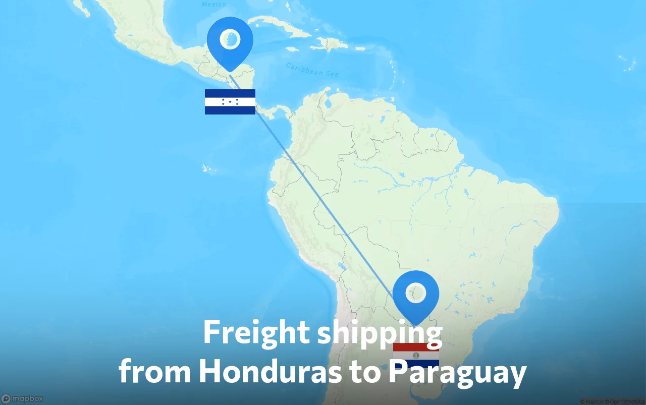 Shipping route from Honduras to Paraguay