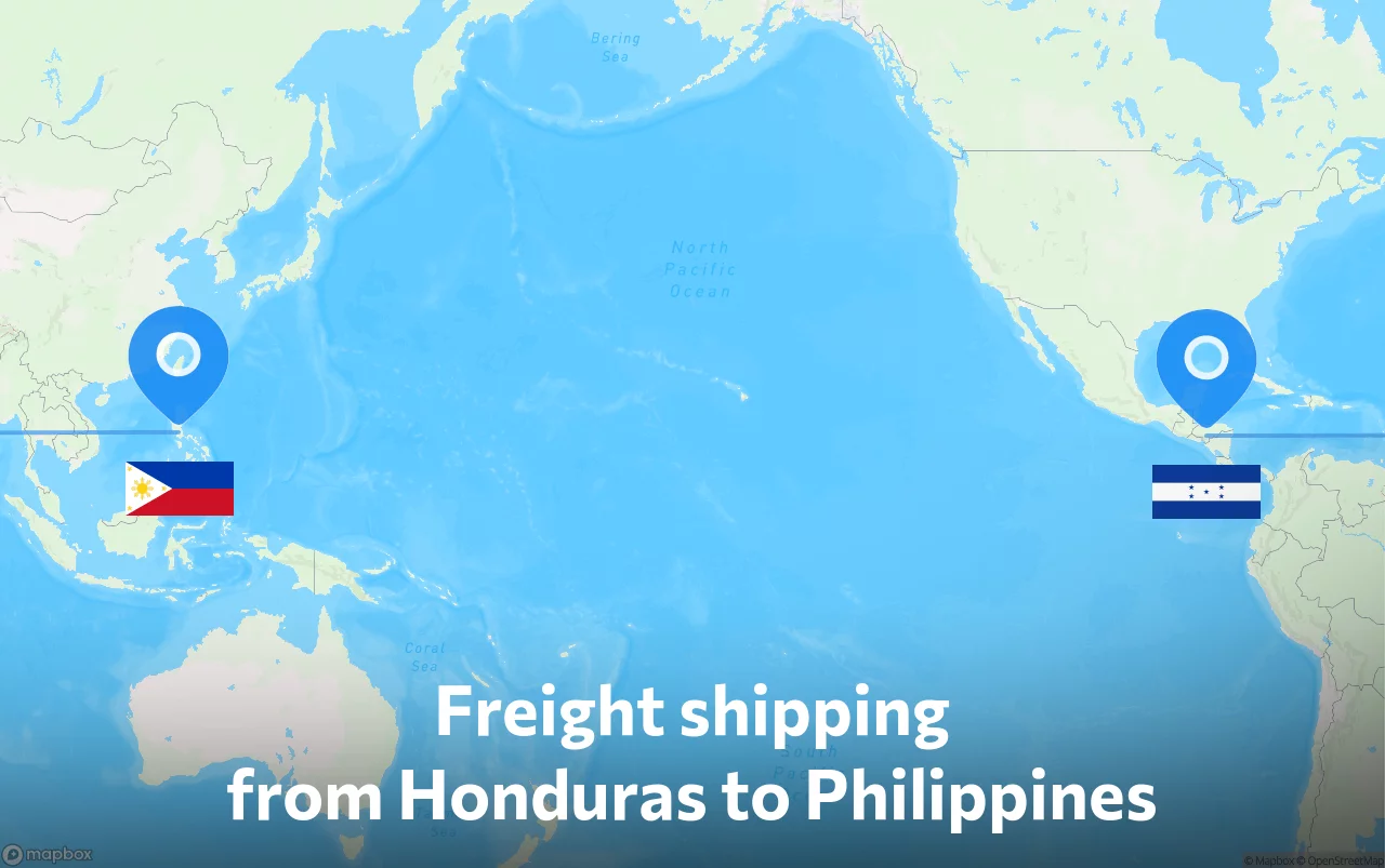 Shipping route from Honduras to Philippines