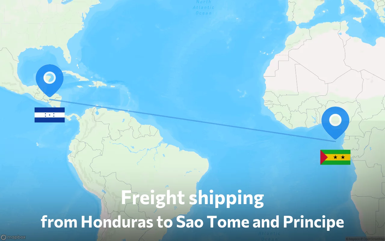 Shipping route from Honduras to Sao Tome and Principe