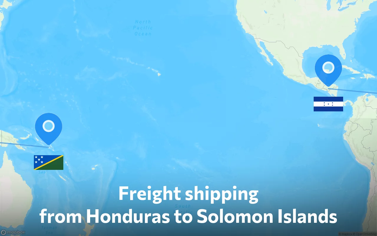 Shipping route from Honduras to Solomon Islands