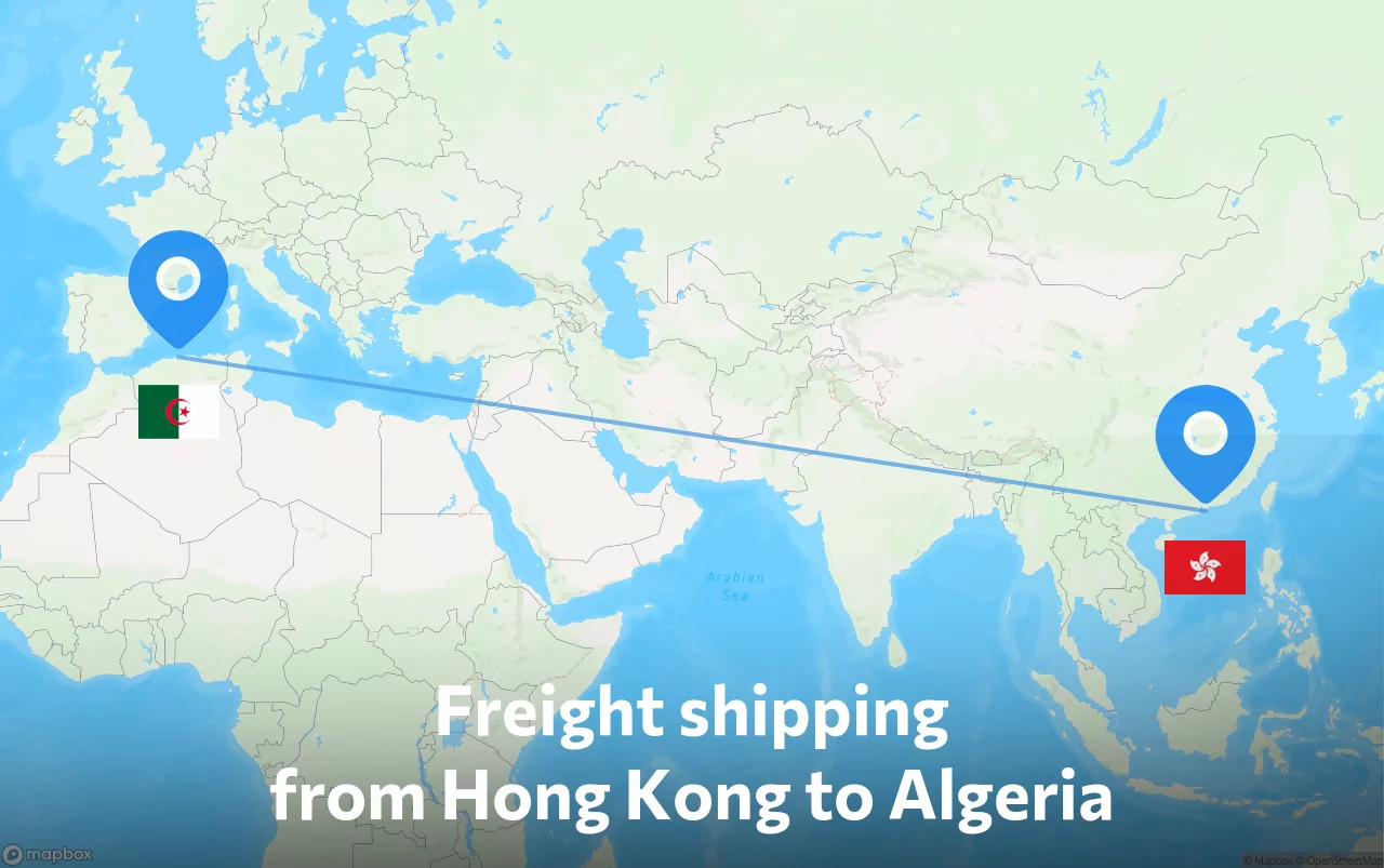 Shipping route from Hong Kong to Algeria