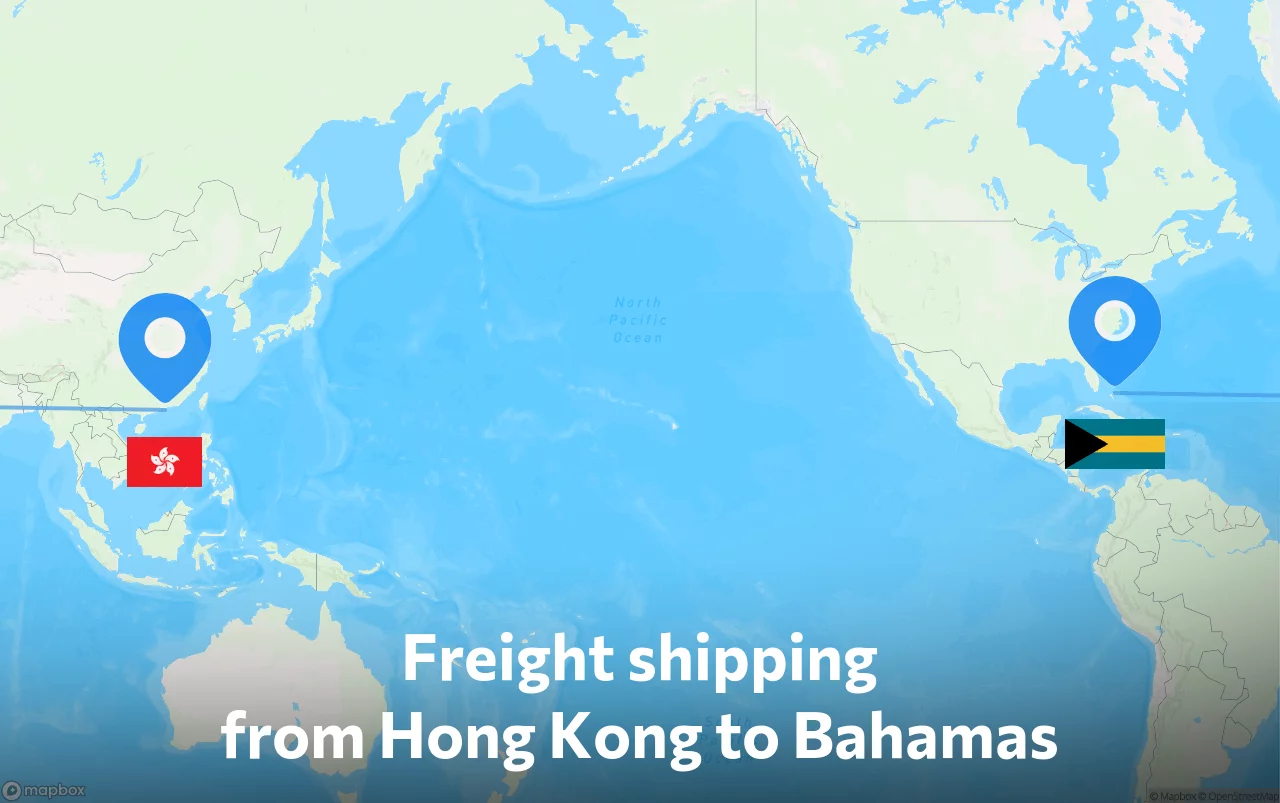 Shipping route from Hong Kong to Bahamas