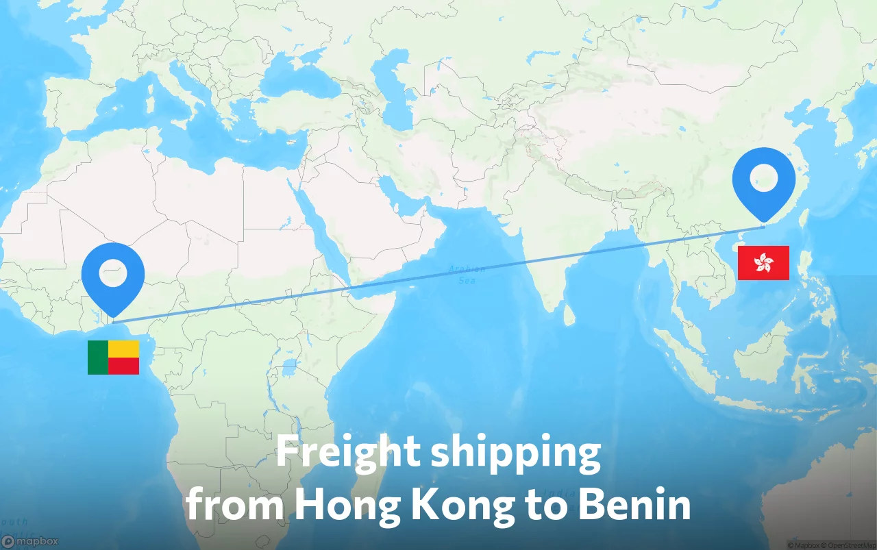 Shipping route from Hong Kong to Benin