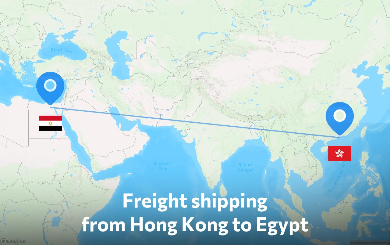 Shipping route from Hong Kong to Egypt