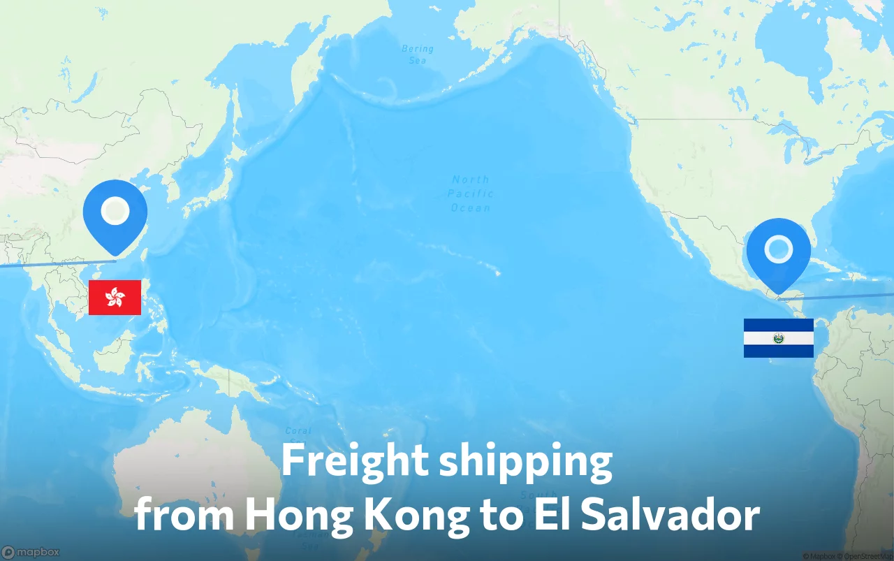 Shipping route from Hong Kong to El Salvador
