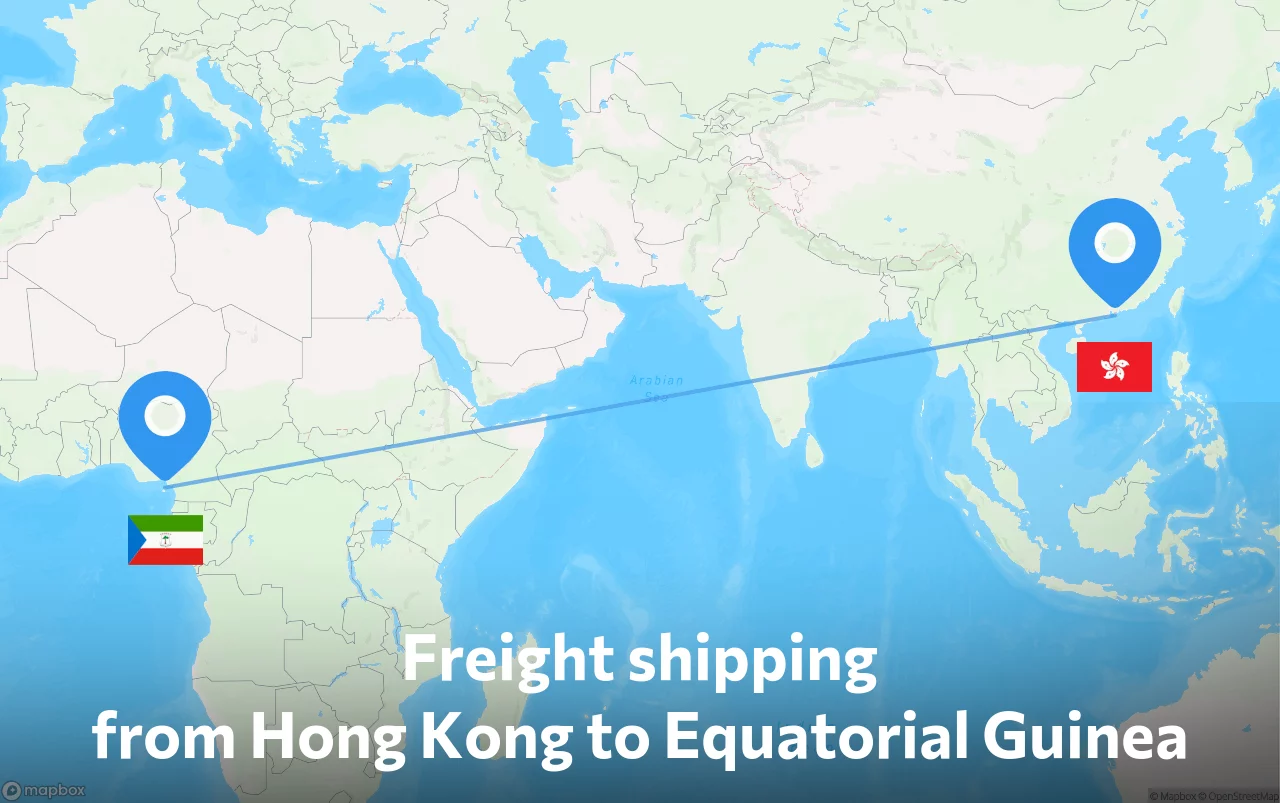 Shipping route from Hong Kong to Equatorial Guinea