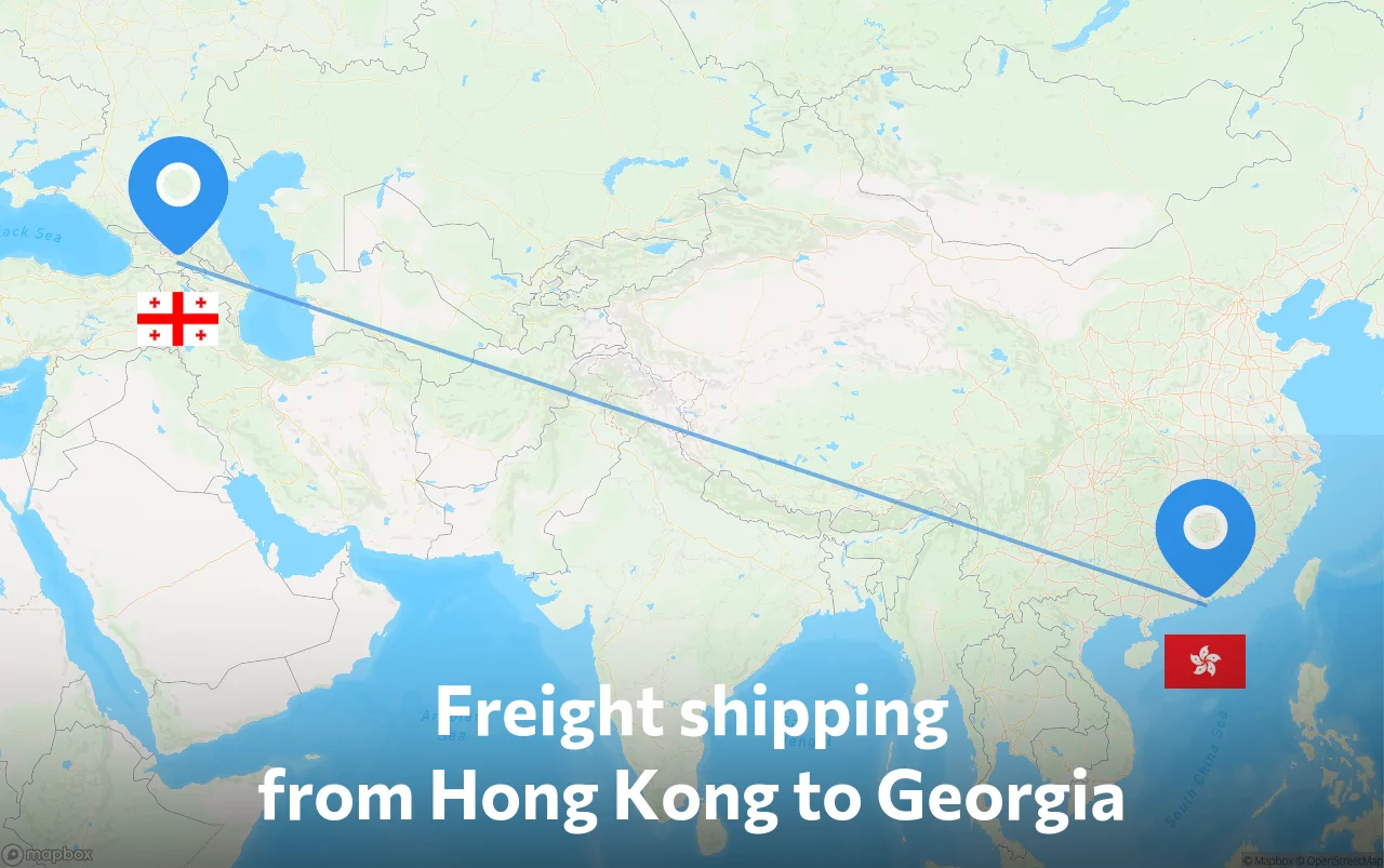 Shipping route from Hong Kong to Georgia