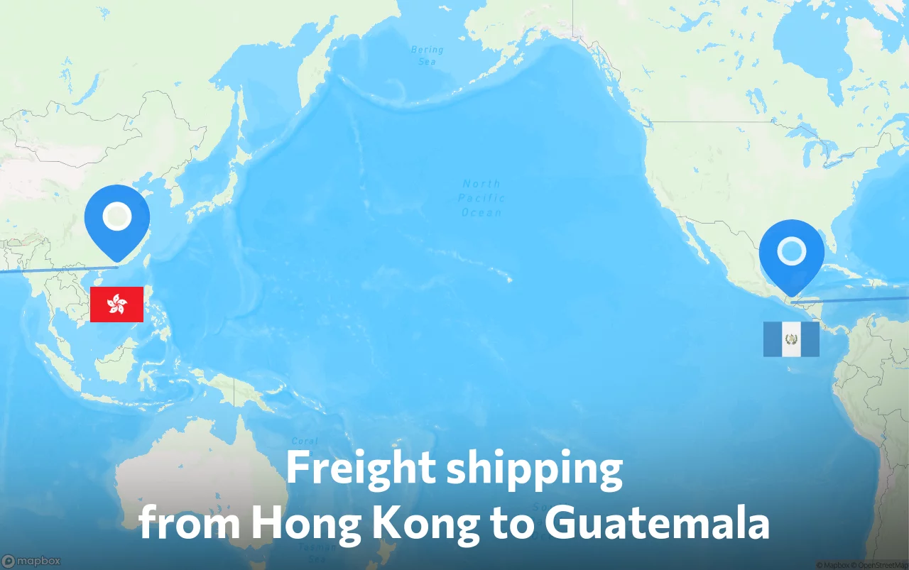 Shipping route from Hong Kong to Guatemala