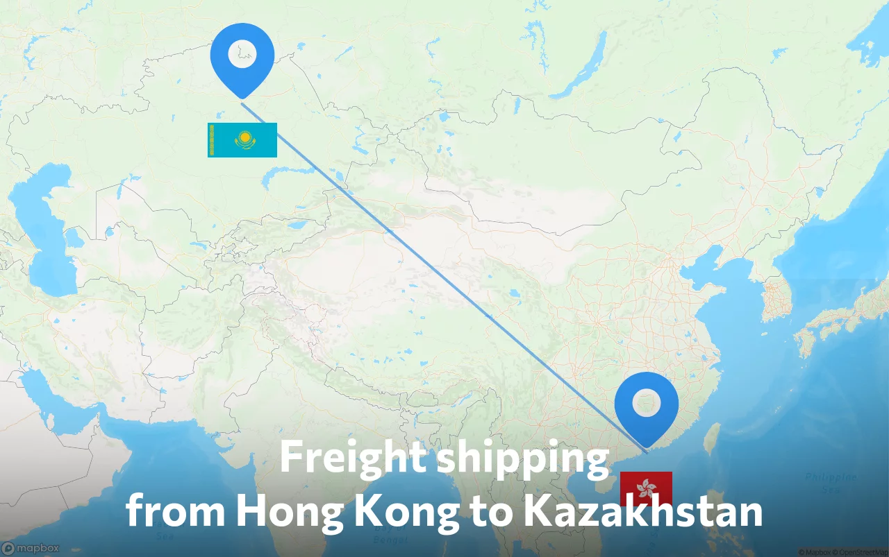 Shipping route from Hong Kong to Kazakhstan