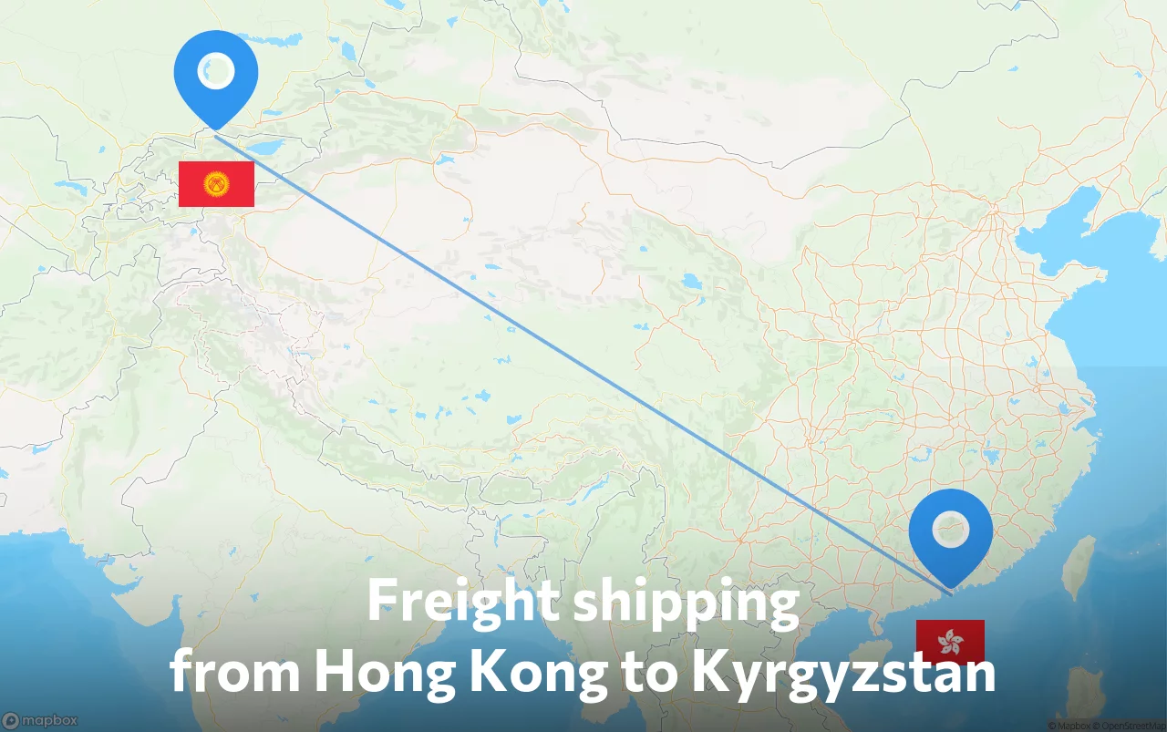 Shipping route from Hong Kong to Kyrgyzstan