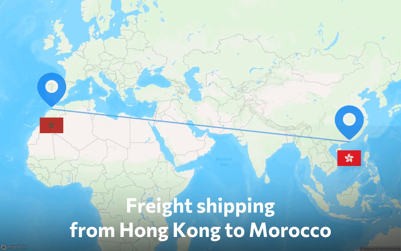 Shipping route from Hong Kong to Morocco