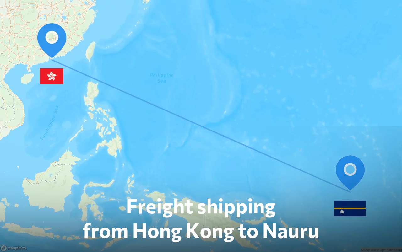 Shipping route from Hong Kong to Nauru