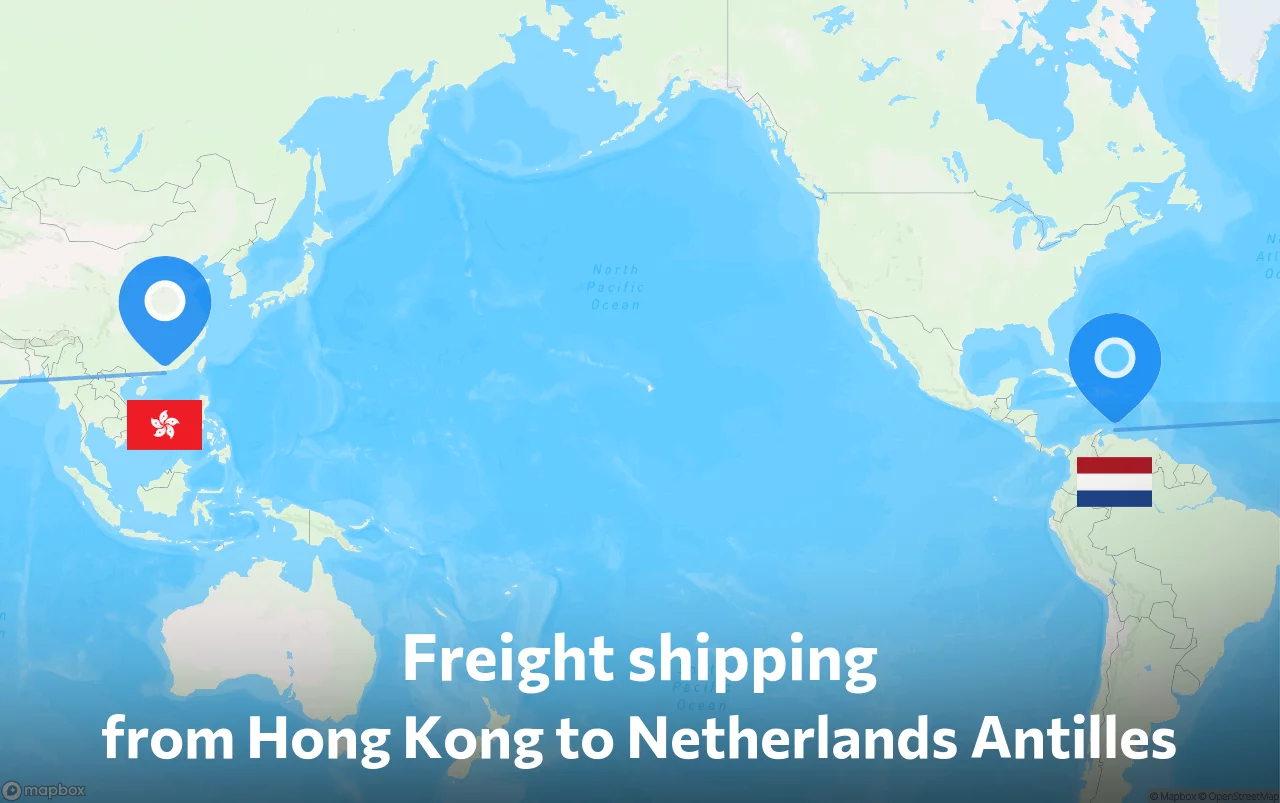 Shipping route from Hong Kong to Netherlands Antilles