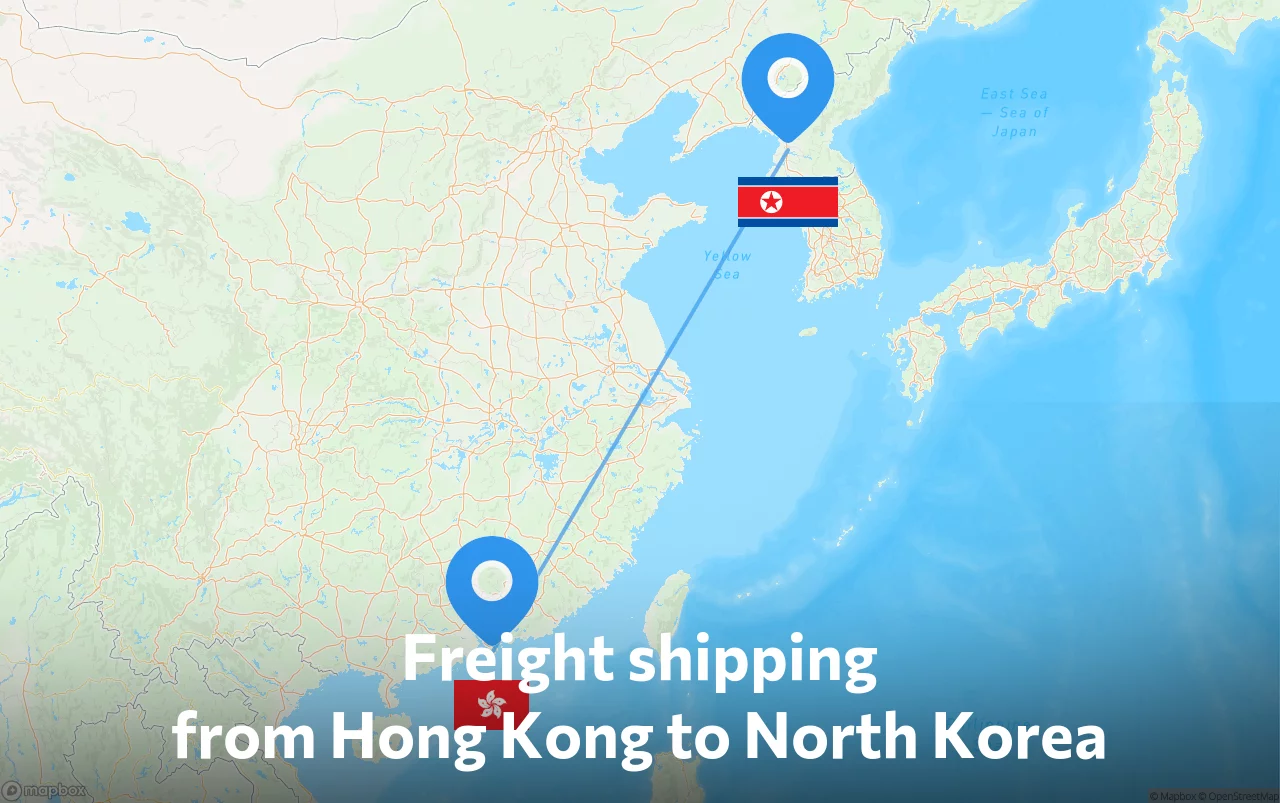 Shipping route from Hong Kong to North Korea