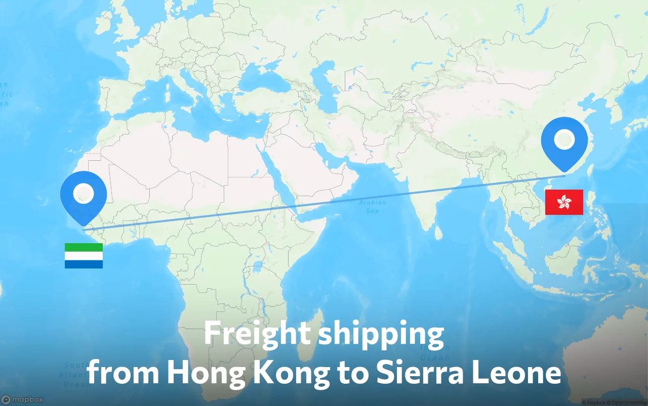 Shipping route from Hong Kong to Sierra Leone