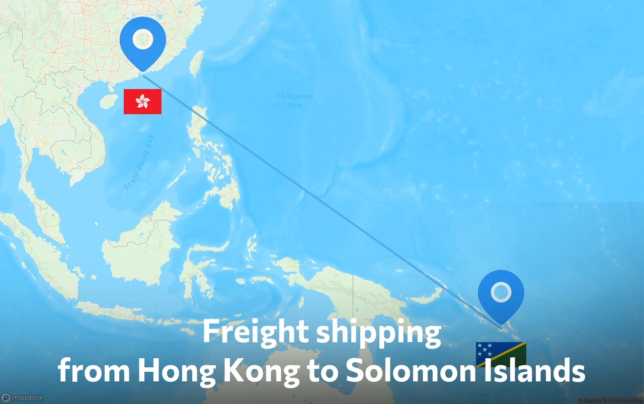 Shipping route from Hong Kong to Solomon Islands