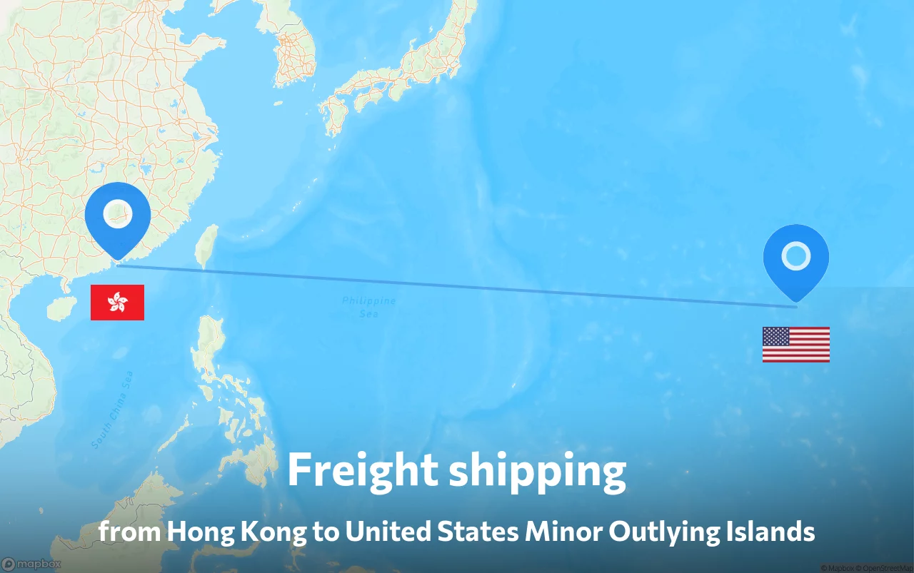 Shipping route from Hong Kong to United States Minor Outlying Islands