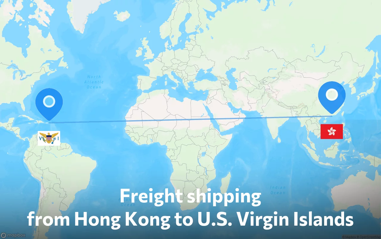 Shipping route from Hong Kong to U.S. Virgin Islands
