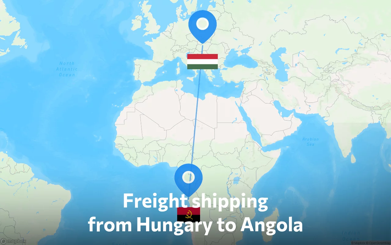 Shipping route from Hungary to Angola