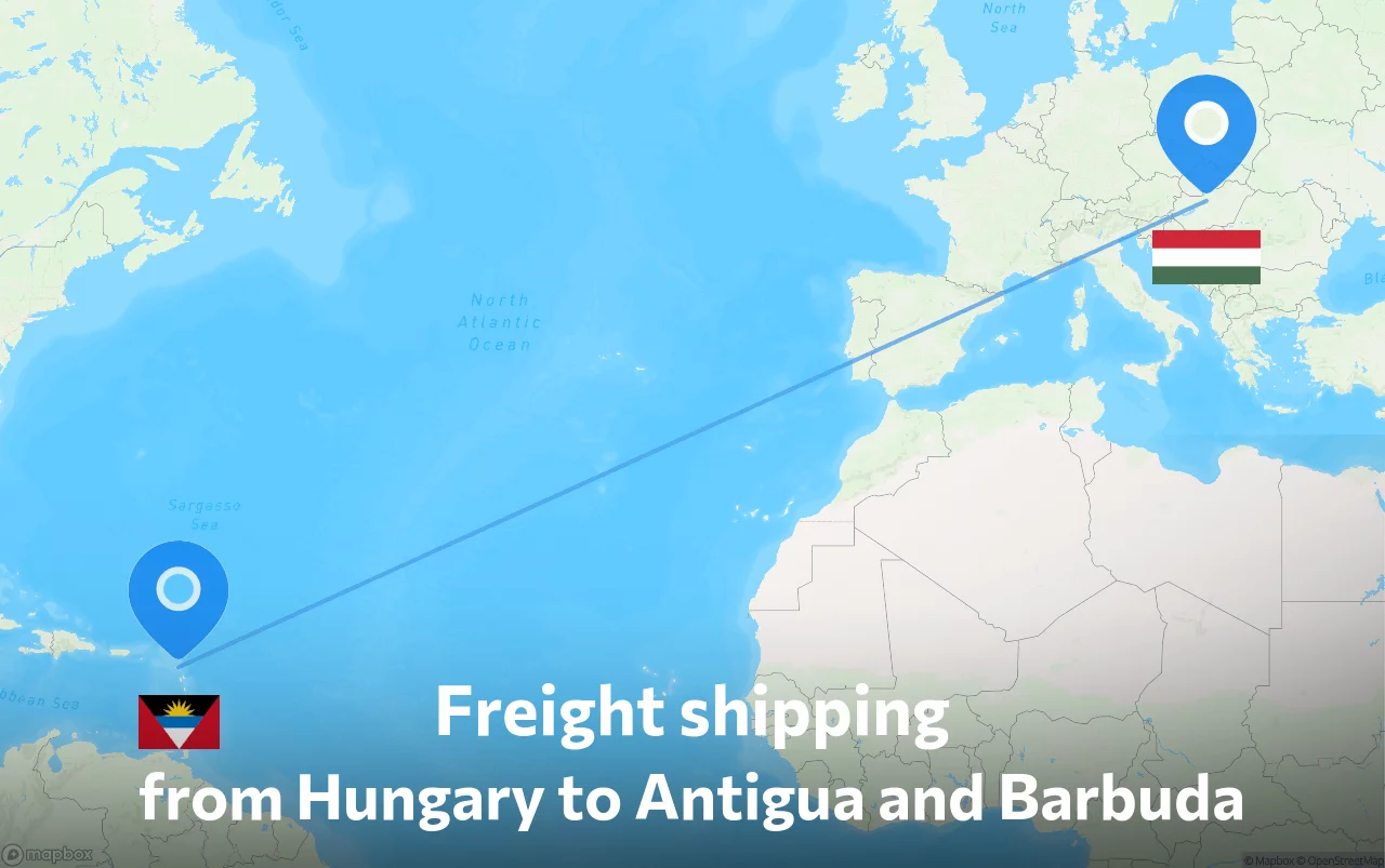 Shipping route from Hungary to Antigua and Barbuda