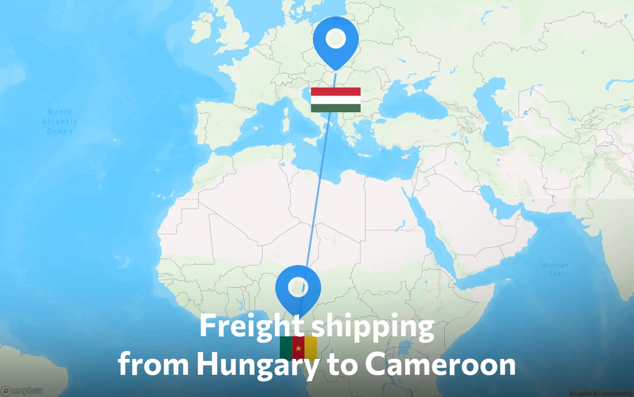 Shipping route from Hungary to Cameroon