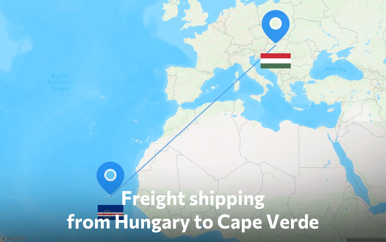 Shipping route from Hungary to Cape Verde